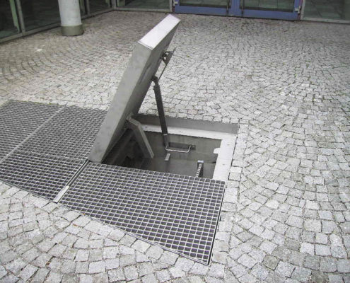 Gitterrostanlage, schwer befahrbar