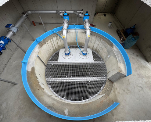 Gitterrostbühne aus Edelstahl