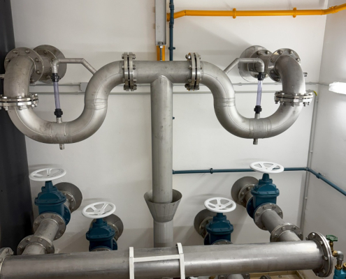 Bogensyphon aus Edelstahl